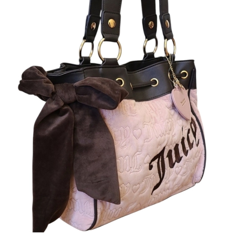 ❌SALE❌Juicy Couture Vintage Dreams Tote Daydreamer HTF dusty blush amd chocolate - Picture 3 of 7